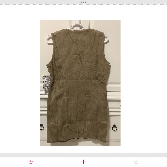Ladies khaki corduroy button up sleeveless jumper NWT Caramba - Picture 2 of 12